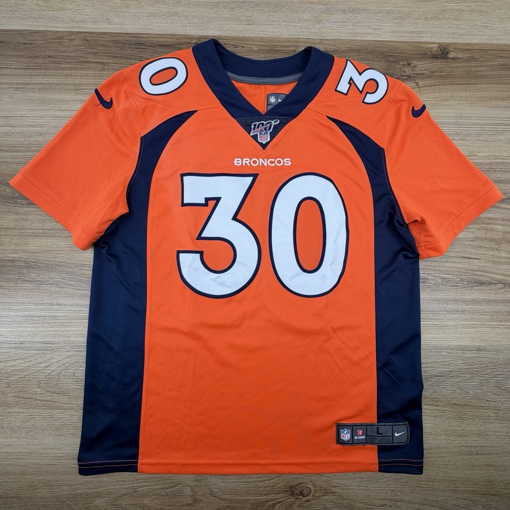 Nike Denver Broncos Phillip Lindsay #30 Jersey Men's Large 100th Anniversary NFL